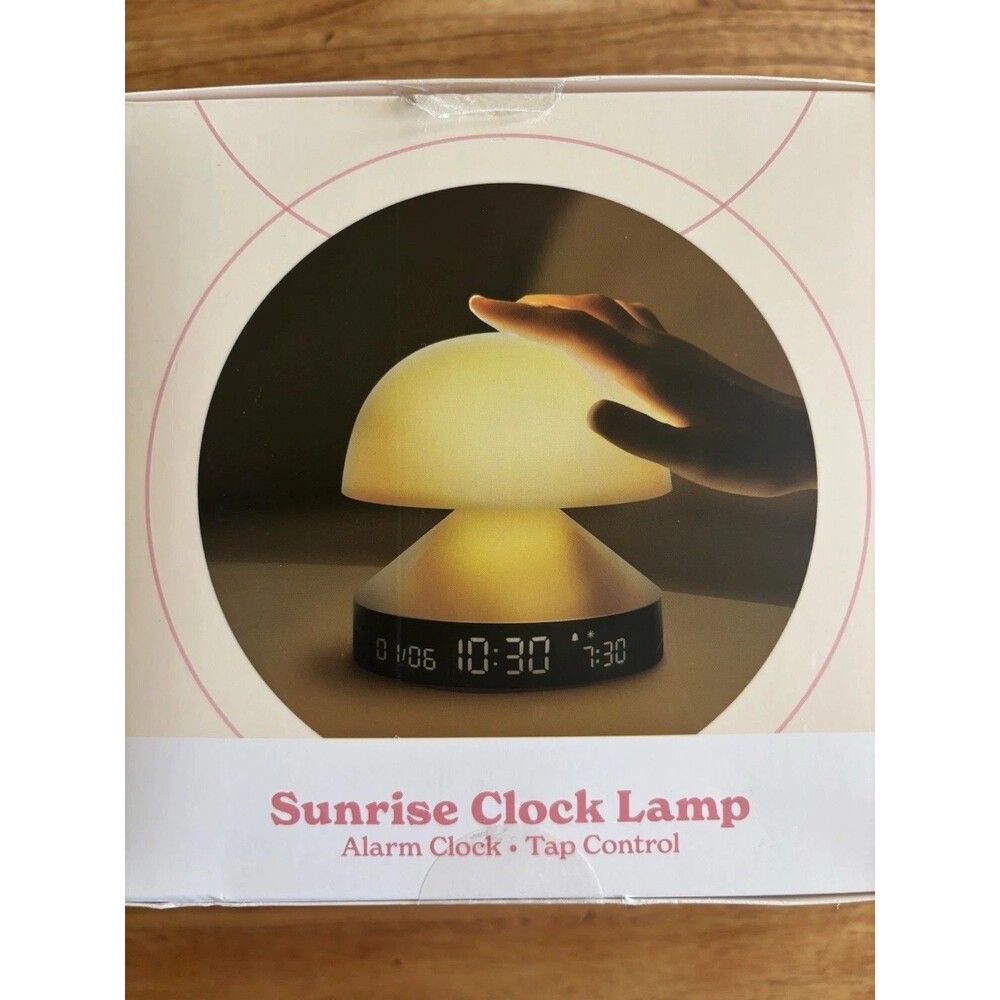 Sunrise  Clock Lamp. Alarm Clock Tap Control Vivid